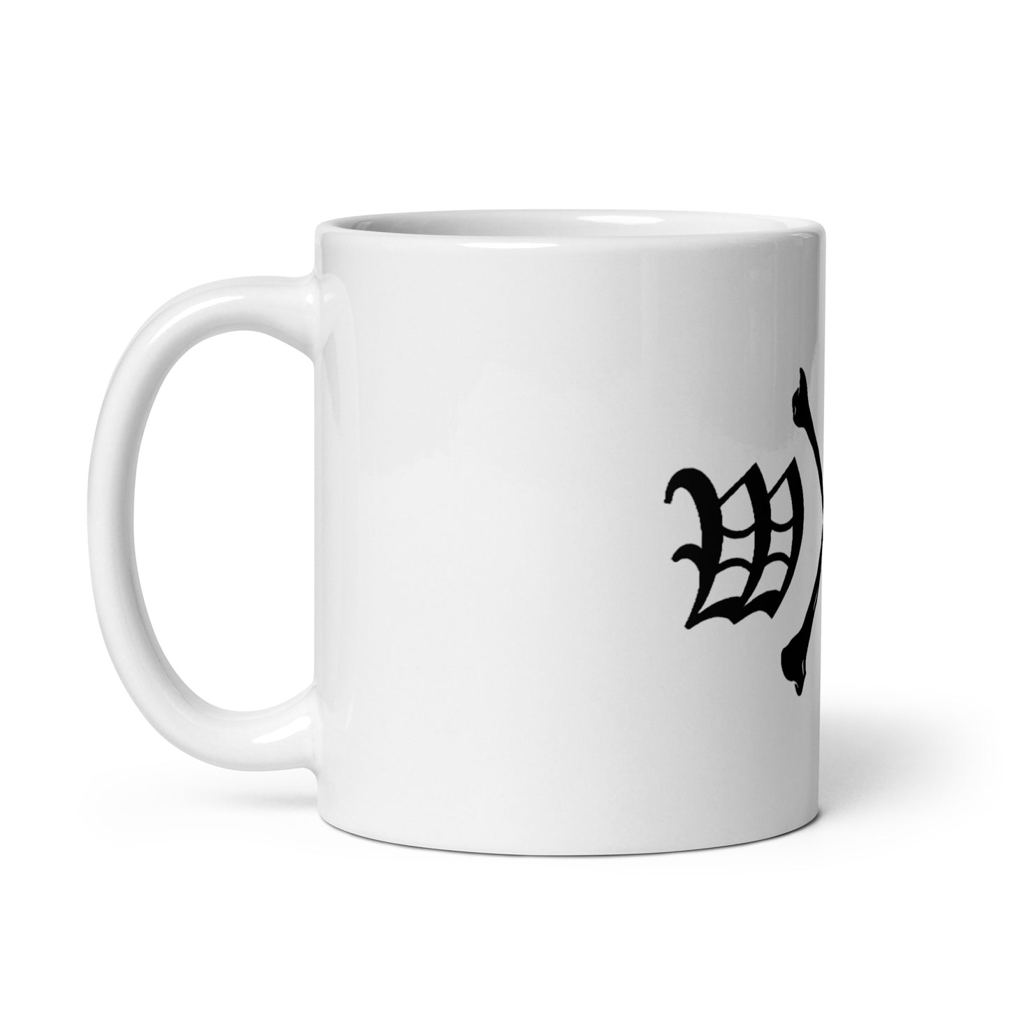 White glossy mug